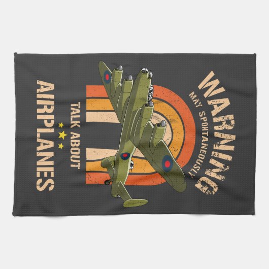 自警告動的に飛行機について話す キッチンタオル (横)