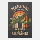 自警告動的に飛行機について話す キッチンタオル (縦)