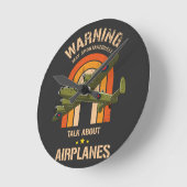 自警告動的に飛行機について話す ラウンド壁時計 (傾斜)