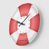自身の文字が付いているライフセーバーのlifebuoy航海のな時計 ラージ壁時計 (傾斜)