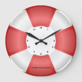 自身の文字が付いているライフセーバーのlifebuoy航海のな時計 ラージ壁時計 (正面)