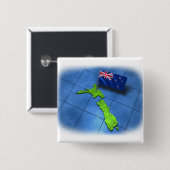 自身の旗が付いているニュージーランド 缶バッジ (正面&裏面)