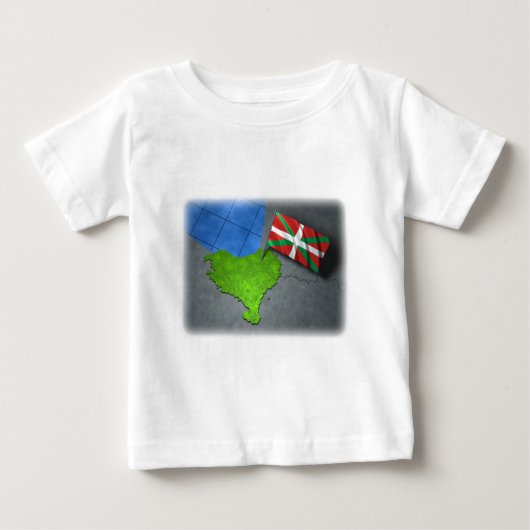 自身の旗が付いているバスクの国 ベビーTシャツ (正面)