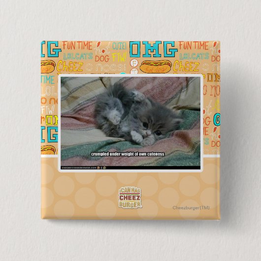 自身のcutenessの重量 缶バッジ (正面)