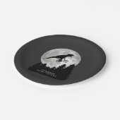 自転車おもしろいと飛んでいる満月のTレックス ペーパープレート (アングル)