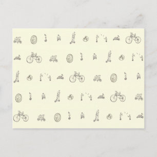自転車おもしろいに乗る予測できなスケッチアート ポストカード