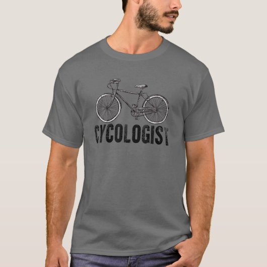 自転車おもしろいのサイコロジスト Tシャツ (正面)