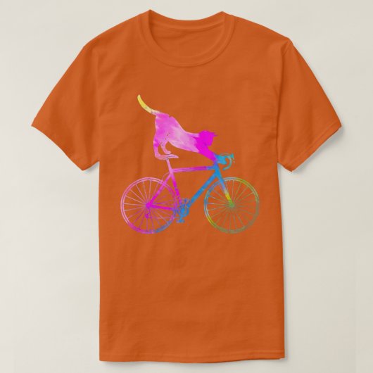 自転車おもしろいサイクリングキャットサイクリスト Tシャツ (デザイン正面)