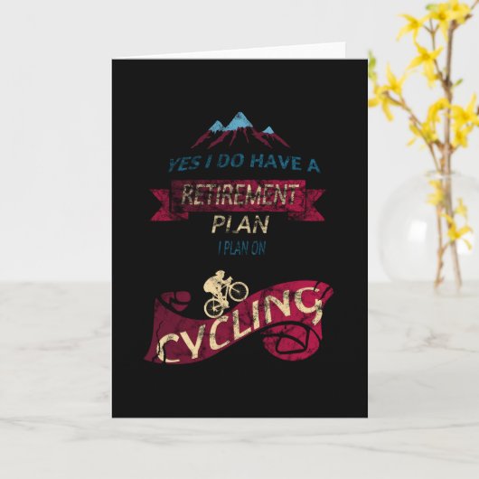 自転車おもしろいサイクリングユーモア退職プラン カード (黄色い花)