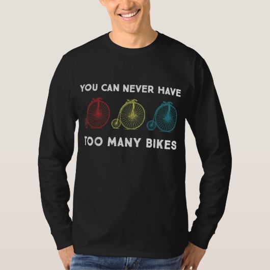 自転車おもしろいヴィンテージアンティーク自転車ライダーギフト Tシャツ (正面)