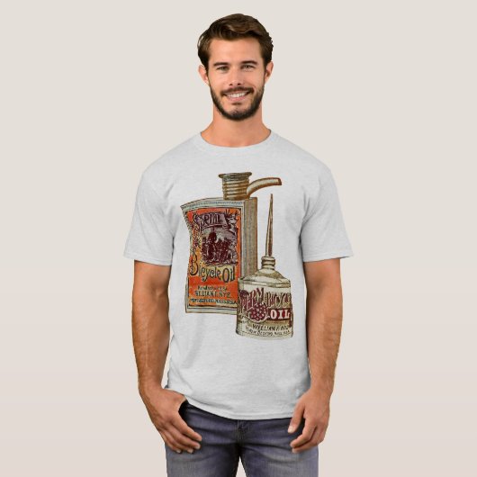 自転車おもしろいヴィンテージ精子油缶自転車 Tシャツ (正面フル)