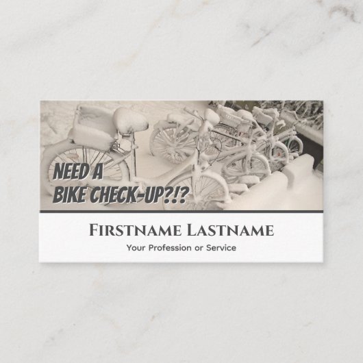 自転車おもしろい修理凍ってい店用のスノーバイク 名刺 (正面)