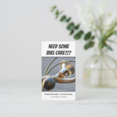 自転車おもしろい修理店用の錆びたバイクホーン 名刺 (スタンド正面)