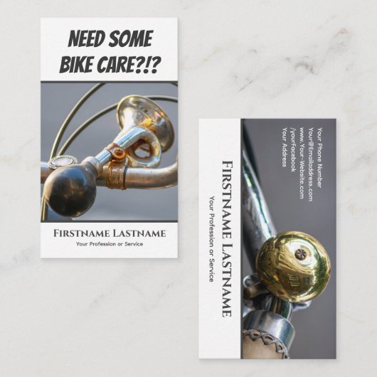 自転車おもしろい修理店用の錆びたバイクホーン 名刺 (正面/裏面)