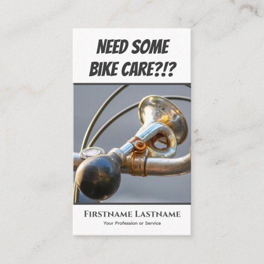 自転車おもしろい修理店用の錆びたバイクホーン 名刺 (正面)