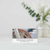 自転車おもしろい修理店用の錆びた自転車チェーン 名刺 (スタンド正面)