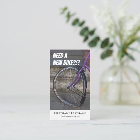 自転車おもしろい修理店用ディフェクト・バイク 名刺 (スタンド正面)