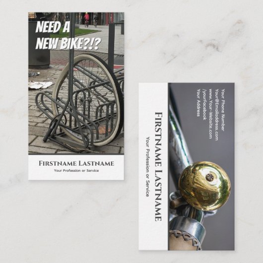 自転車おもしろい修理店用ディフェクト・バイク 名刺 (正面/裏面)