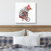 自転車おもしろい熊 キャンバスプリント (インサイチュ (寝室))