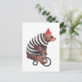 自転車おもしろい熊 ポストカード (スタンド正面)