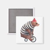 自転車おもしろい熊 マグネット (正面/裏面)