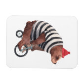 自転車おもしろい熊 マグネット (横)