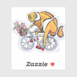 自転車おもしろい用のピエロ靴の道化魚 シール