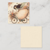 自転車お洒落に乗った少女 ノートカード (正面/裏面)