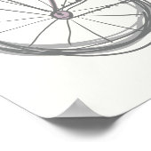 自転車お洒落イラストレーションラベンダーグレー名 ポスター (角)