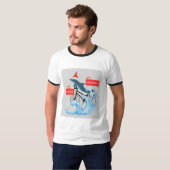自転車お洒落用イルカのメリークリスマスティー» Tシャツ (正面フル)