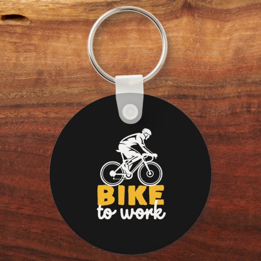 自転車から仕事へのサイクリング自転車乗り キーホルダー (正面)