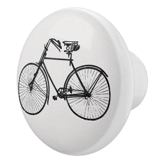 自転車かわいらしのノブ引き出し引き白黒 セラミックノブ (右)