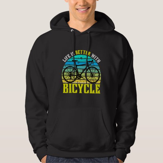 自転車があると人生はもっと楽しい パーカ (正面)