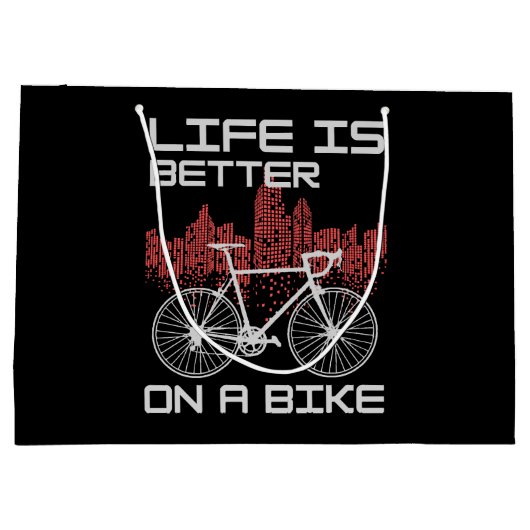 自転車があると人生はもっと楽しい ラージペーパーバッグ (裏面)