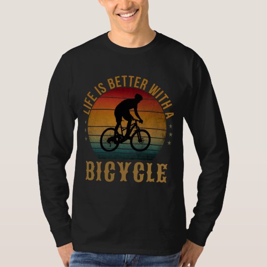 自転車があると人生はもっと楽しい Tシャツ (正面)
