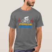 自転車が私の治療法 大胆なサイクリストの鼓動 Tシャツ (正面)