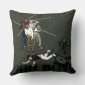 自転車でグリーンマンがマンホールをヒットOHH BOYSがクラック クッション (裏面)