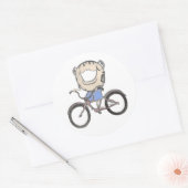 自転車でドーナツ ラウンドシール (封筒)