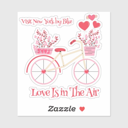 自転車でニューヨークを訪れる愛は空中にある シール (シート)