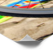 自転車でビーチ |フロリダ州マイアミ ポスター (角)