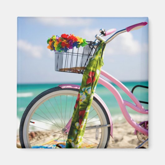 自転車でビーチ |フロリダ州マイアミ マグネット (正面)