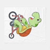 自転車で亀 フリースブランケット (正面(横))
