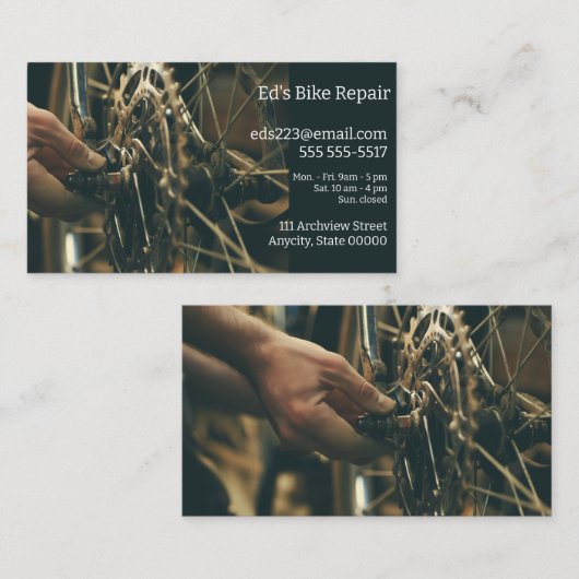 自転車で人が調整をする 名刺 (正面/裏面)