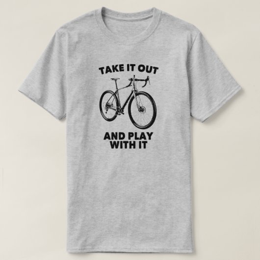 自転車で出し遊て行け Tシャツ (デザイン正面)