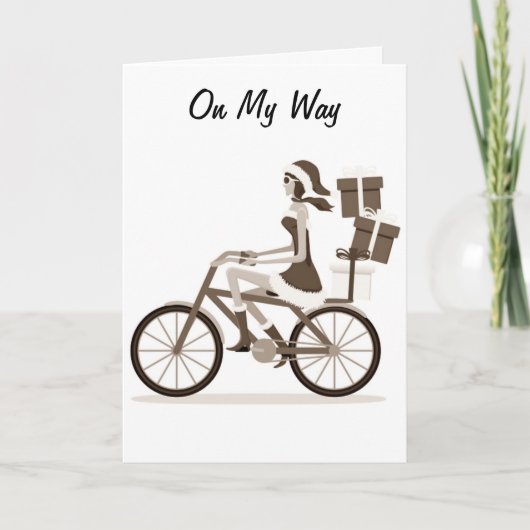 自転車で向かってる途中、40歳の誕生日おめでとう！ カード (正面)