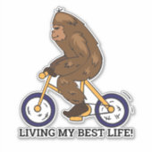 自転車で最高のの私の人生の大きな足を生きる シール (正面)