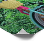 自転車で森に入る ポスター (角)