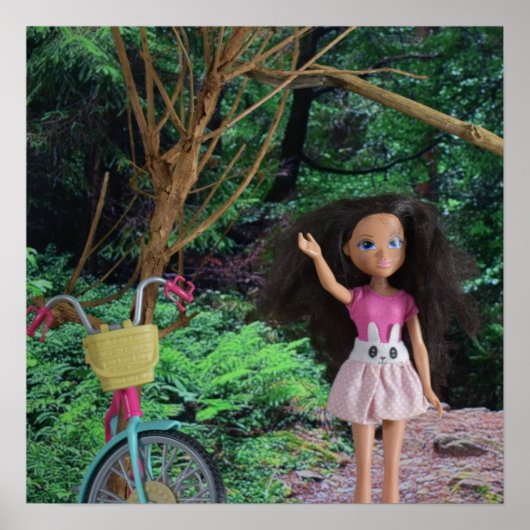 自転車で森に入る ポスター (正面)