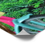 自転車で森に入る ポスター (角)