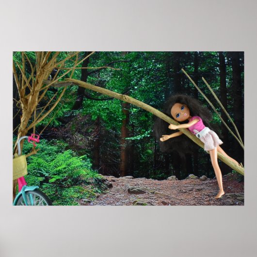 自転車で森に入る ポスター (正面)